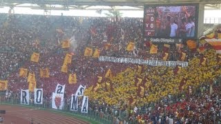 quotIl mio nome è simbolo della tua eterna sconfittaquot  Curva Sud Roma derby 22092013 [upl. by Aciretal]