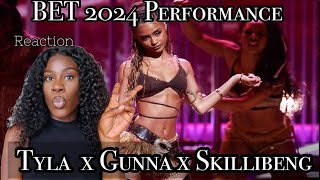 TYLA BET 2024 “JUMP” Performance with Gunna x Skillibeng  LETS TALK ABOUT IT [upl. by Zipporah889]