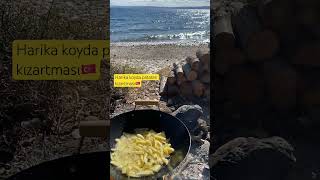 We made french fries fried in oak wood in the perfect bay they tasted delicious enjoy watching [upl. by Nnylf968]