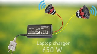 DIY Powerful Ultra Bass Amplifier Laptop Charger  No IC  Simple Circuit [upl. by Swec]