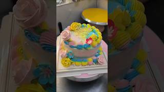 Birthday Rainbow Cake Design Tutorial shorts rainbowcake birthdaycake youtube [upl. by Ernestus]