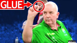 Darts Player Phil Taylor Cheating During PDC Matches [upl. by Avonasac589]