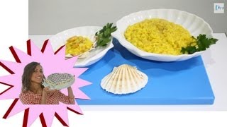 Risotto Dorato allo Zafferano con Gamberetti e Cappesante  Le Ricette di Alice [upl. by Eiznikam298]