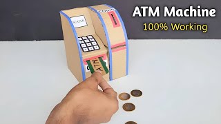 How To Make ATM Machine With Cardboard  Mini ATM Machine  Coin Bank Making At Home [upl. by Schulman342]