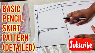 HOW TO  DRAFT A BASIC PENCIL SKIRT PATTERN  BEGINNERS FRIENDLY  TAYLORMADE [upl. by Renat245]