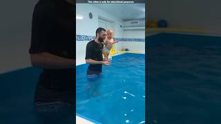 Father taught swimming to 3 year old child shortsvideo [upl. by Yttig496]