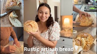 Rustic artisan bread  Decorating for fall  Day in the life [upl. by Ahsimik]