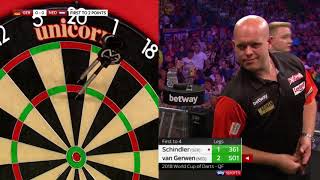 180s GALORE Van Gerwen v Schindler  World Cup of Darts 2018 [upl. by Robina415]