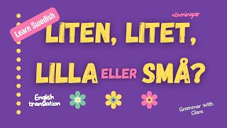 LEARN SWEDISH  LITEN LITET LILLA eller SMÅ [upl. by Anemaj]