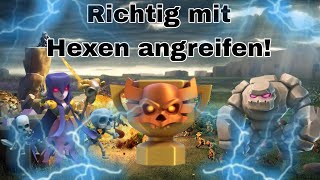 So greifst du richtig mit Hexen anAngriffstaktik für Rathaus 12 Clash of Clans Deutsch [upl. by Sset]