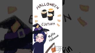 Muffin Halloween art gambardigital drawing digitalillustration illustrasi shorts halloween [upl. by Carma573]