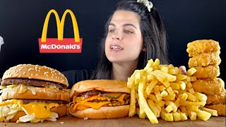 MCDONALDS BIG MAC DOUBLE CHEESEBURGER CHICKEN NUGGETS amp FRIES  MUKBANG  ASMR  EATING SOUNDS [upl. by Atnahsal]