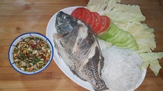 Steam fish with tamarind sauce cooking fish recipe [upl. by Enimassej]