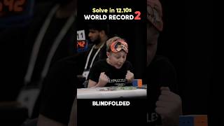 Blindfolded World Record Solve 1210s rubikscube shorts [upl. by Ythomit]