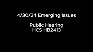 43024 Emerging Issues PH HCS HB2413 [upl. by Ahsiemaj]