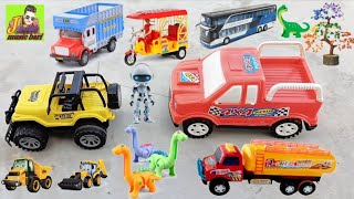 bacchon ki cartoon video alien plastic ke khilaune tractor JCB helicopter motorcycle Thar jeep remot [upl. by Natsyrk]