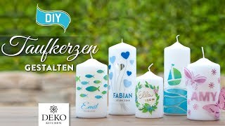 DIY hübsche Taufkerzen selbermachen How to Deko Kitchen [upl. by Selij]