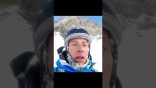 Skier survives fall off cliff shorts skiing viralvideo [upl. by Adnahsar]