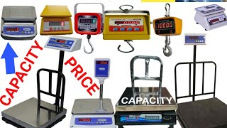 PRICE AND DETAILS OF ALL TYPE ELECTRONIC WEIGHING SCALE 5KG 10KG 20KG 30 KG 50 KG 500KG 200300 KG [upl. by Stew]