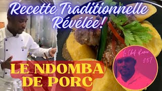 COMMENT CUISINER LE NDOMBA DE PORC À LA MARMITE  LeChefRoméo237  PLAT TYPIQUE CAMEROUNAIS 🇨🇲 [upl. by Eidoow]