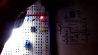 Light Level Dependent Resistor LDR Controlled Op Amp Non Inverting Comparator Demo Circuit [upl. by Sergu]