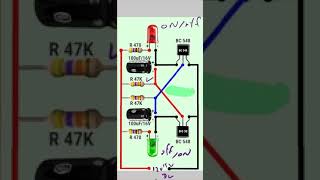 flip flop led flasher circuit ytshorts electroniccomponent [upl. by Studnia681]