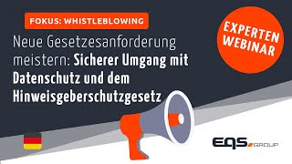 Neue Gesetzesanforderung meistern Sicherer Umgang mit Datenschutz und dem Hinweisgeberschutzgesetz [upl. by Atikehs]