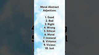 Moral abstract adjectives adjectives in english grammar english adjective education grammar yt [upl. by Terti]