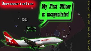 REAL ATC Qantas suffers depressurization  Pilot becomes incapacitated [upl. by Yllek]