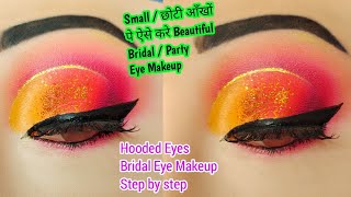 Hooded eyes makeup  Simple bridal eye makeup step by step  how to apply eyeshadow Eye makeup [upl. by Aziar893]