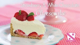 Strawberry amp White Chocolate Cheesecake Recipe  In The Kitchen With Kate [upl. by Clarkin]