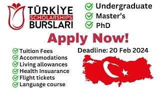 Türkiye Scholarships 2024 full scholarships undergraduate master PhD Turkey  APPLY NOW [upl. by Aidnahs]