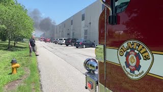 Olathe Fire Department battles threealarm commercial fire on 712024 [upl. by Gay]