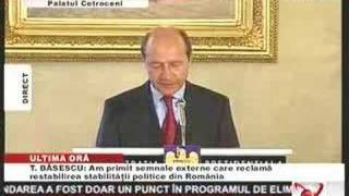 Prima declaratia de presa a lui Basescu suspendat [upl. by Klockau]