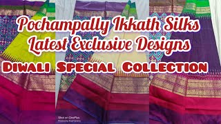 pochampally ikkat sareeslatest exclusive designsbeautiful collection [upl. by Illoh]