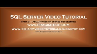 Advantages of stored procedures Part 21 [upl. by Ned]
