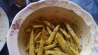 Easy recipe  how to make spicy and crispy French FriesFrites épicées with english subtitles [upl. by Cohberg]