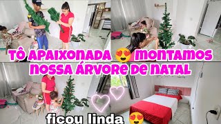 MONTAMOS NOSSA ÁRVORE DE NATAL 😍 FICOU LINDA 🙏 REALIZEI UM SONHO DE INFÂNCIA 😍🙏 TO APAIXONADA ❤️ [upl. by Schnapp]