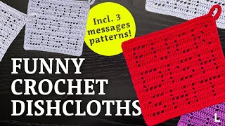 Fun amp easy crochet dishcloths 🍽 incl 3 free patterns 🍽 Lefthand crochet tutorial [upl. by Nunciata]