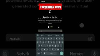 Dropee Question of the day 9 November dropee dropeequestioncodetoday tap2earn dropnite [upl. by Ennaitsirk]