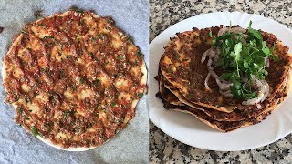 EVDE LAHMACUN NASIL YAPILIR✅  LEZZETLİ İÇİ VE İNCECİK HAMURUYLA LAHMACUN TARİFİ 💯 [upl. by Saddler]