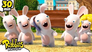 Hello this is Rabbids  RABBIDS INVASION  30 Min New compilation  Cartoon for kids [upl. by Fields]