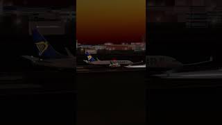 Ryanair 737800 Sunset Takeoff aviation pilot rfs realflightsimulator landing plane avgeek [upl. by Farly601]