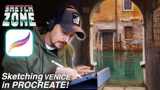 SKETCH ZONE Sketching VENICE Canals in PROCREATE  EPIC Tech FAIL [upl. by Isla90]