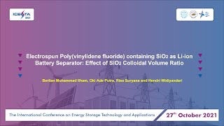 2B6Electrospun Polyvinylidene fluoride containing SiO2 as Liion Battery Separator Effect [upl. by Gilligan]