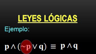 LEYES LÓGICAS  ÁLGEBRA PROPOSICIONAL  PARTE 2  PROPOSICIONES LÓGICAS [upl. by Nancee]