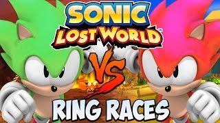 Sonic Lost World Wii U  2 Player Multiplayer  Ring Races HD [upl. by Enelyk]