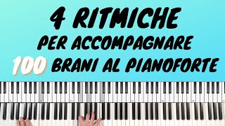 4 Ritmiche per Accompagnare più di 100 canzoni Lezione Pianoforte [upl. by Brynne]