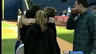 Deployed Marine surprises family at game [upl. by Eardnoed]