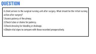 A client arrives to the surgical nursing unit after surgery [upl. by Adams]